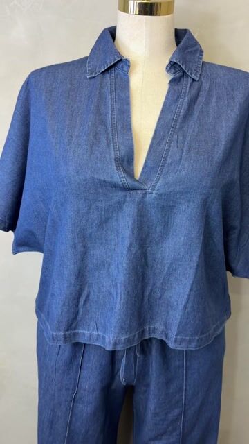 Video de Blusa Jeans Oversized 100% Algodão Cod:50579