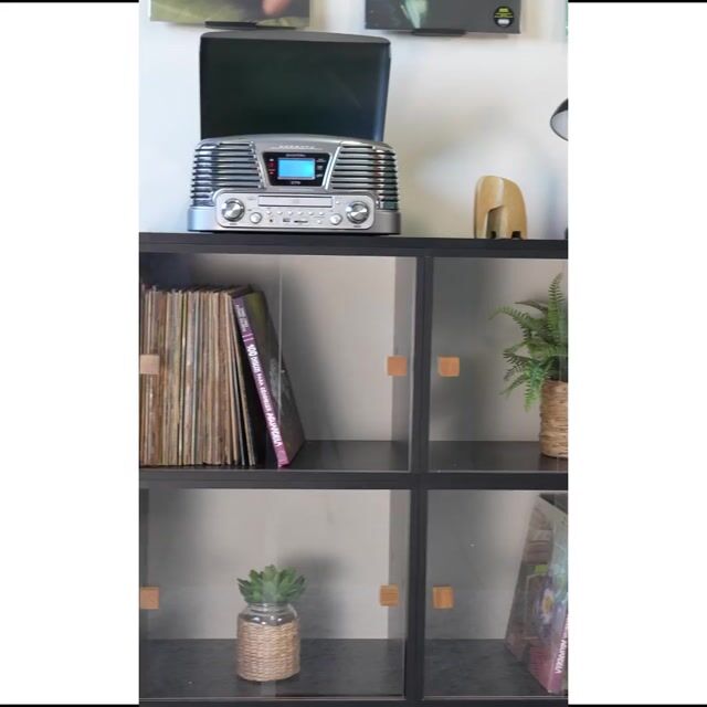 Video de Armário Duplo p/ discos de vinil Kit 52 Branco c/ Portas de Correr Acrílico - Sonore