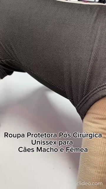 Vídeo de Roupa Pós Cirúrgica Cachorro Unissex UV Castração Grafite