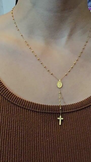Video de Collar Religioso Rosario Oro 18k 45 Cm 3 Gr 0i - C2232