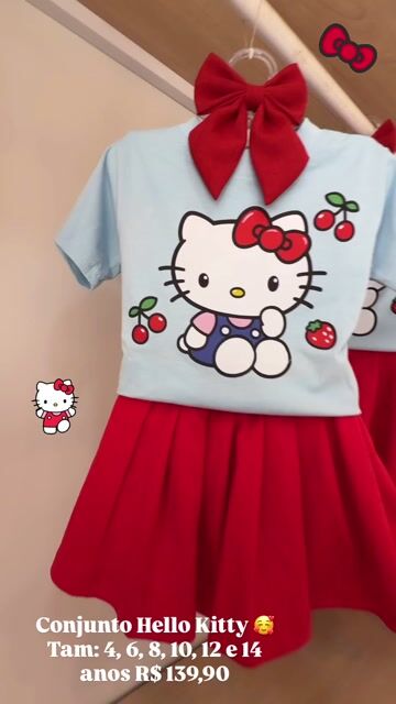 Vídeo de Conjunto Hello Kitty - Tam: 4, 6, 8, 10, 12 e 14 anos