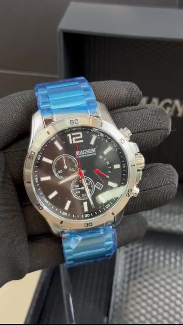 Video de Magnum Chronograph MA35235T 44mm - Aço/Mostrador Preto