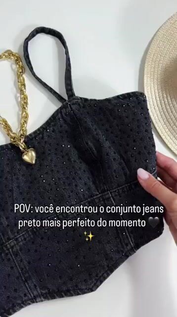 Video de Conjunto jeans bordado em strass