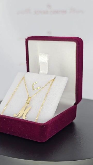 Video de Collar Oro 18k Inicial Cursiva M Singapur 45 Cm At - C2310