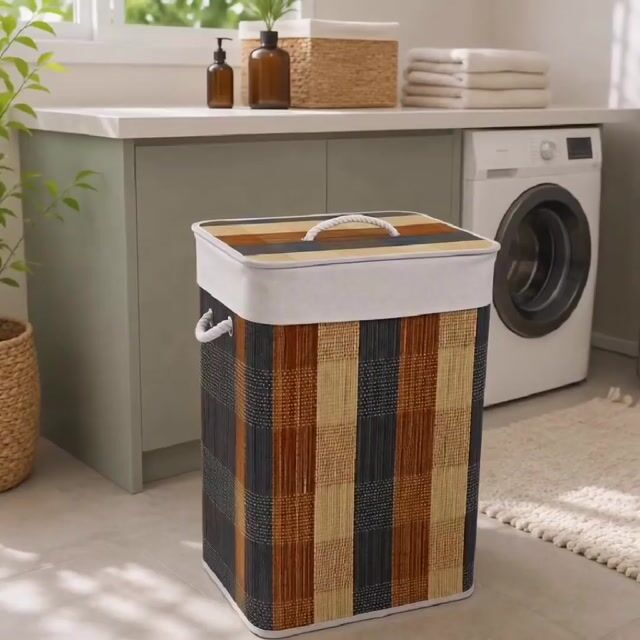 Video de CESTO PARA ROPA RECTANGULAR BAMBOO MULTICOLOR
