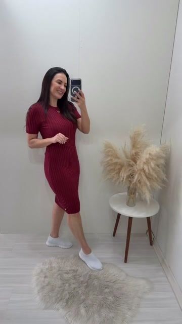 Video de Vestido Biamar Midi Canelado - 12502B Bordo