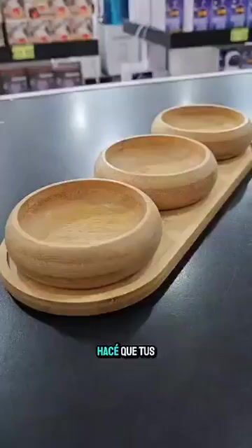 Video de BANDEJA BAMBOO CON 3 BOWLS PARA PICADA SNACKS SERVIR | Estilo y Reunión