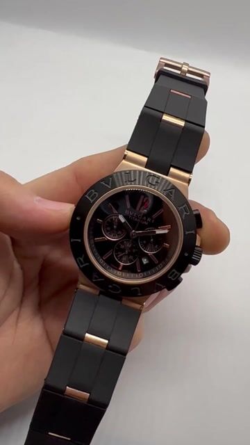 Video de Bvlgari Diagono Titanium Chronograph 44mm - AÇO ROSE/MOSTRADOR PRETO - SILICONE