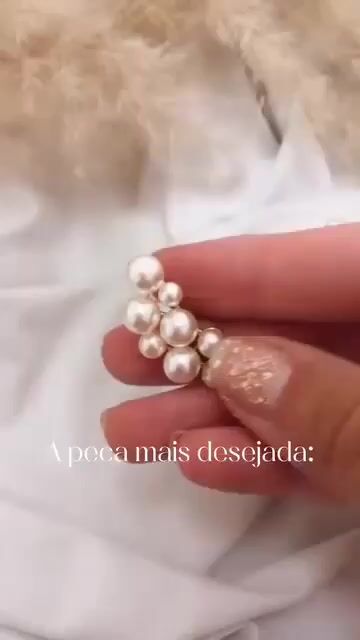 Vídeo de Brinco Earcuff pérolas Grande Banho Ouro 18K