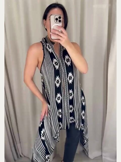 Video de Kimono Hit (NOVO) estampa Étnica - Preto - Tam M