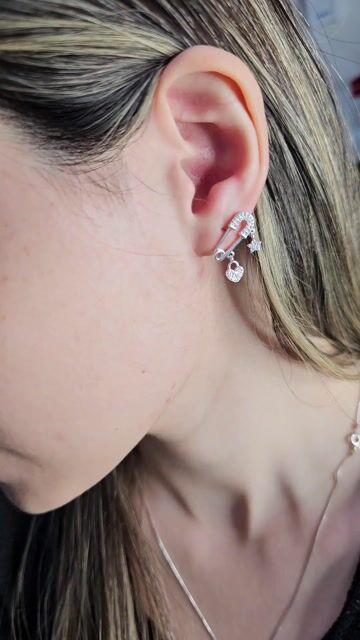Video de Aros Plata 925 Alfiler De Gancho Con Dijes 6x17 Mm C1952