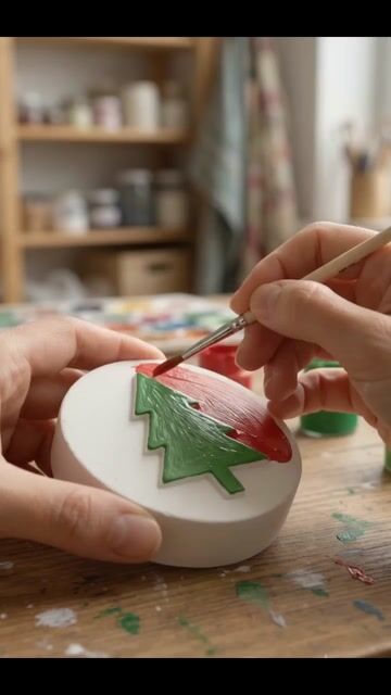 Video de Molde de Silicone Redondo Pinheiro de Natal Para Sabonete Vela Resina Gesso Artesanato