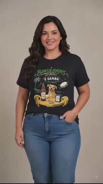 Vídeo de Panda T-shirt Moda Feminina Plus Size