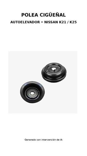 Video de POLEA CIGÜEÑAL AUTOELEVADOR NISSAN K15 K21 K25 12303-FU400 - Ø154 MM
