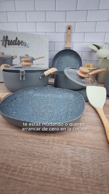 Video de Set 5 Piezas Juego de Ollas Aluminio Antiadherente Granito Hudson