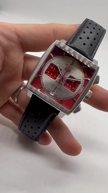 Video de TAG Heuer Mônaco 40mm - AÇO/MOSTRADOR VERMELHO - COURO