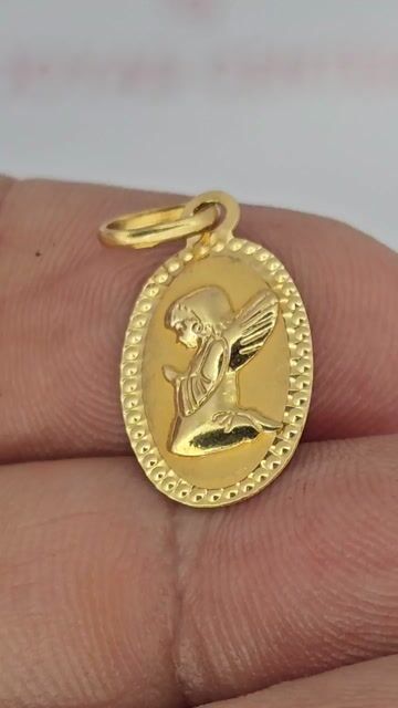 Video de Dije Ángel De La Guarda Oro 18k Facetado Oi-c2199