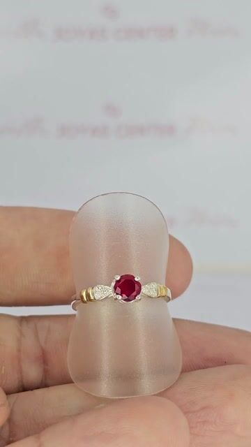 Video de Cintillo Plata Y Oro Amarillo Y Piedra Roja Mrt - C2297