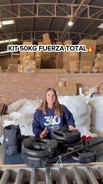 Video de Fuerza Total Kit 50kg Negro (4 Discos 10kg + 2 Discos 5kg) + Mancuernas PVC + Par Tobilleras 3kg