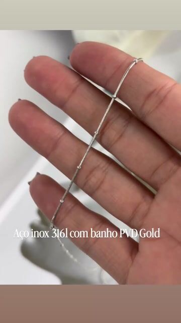 Video de Colar Rabo de rato com bolinhas Gold/Prata em aço inox 60 cm