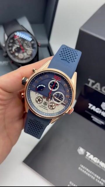 Video de TAG Heuer Carrera Mikropendulum 47mm- AÇO ROSE/MOSTRADOR AZUL - SILICONE