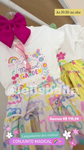 Vídeo de Conjunto Magical Garden - Tam: 2, 4, 6, 8, 10 e 12 anos