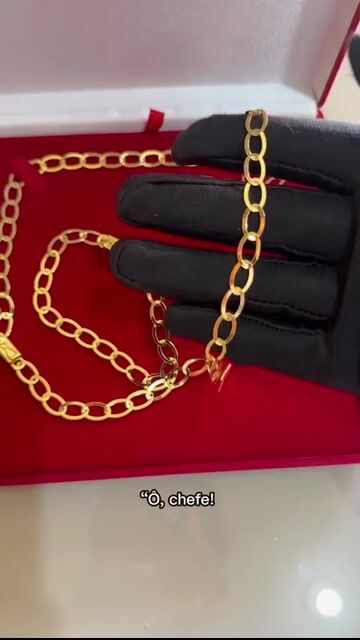 Video de Cordão e pulseira laminado 6 mm banhado a ouro 18k