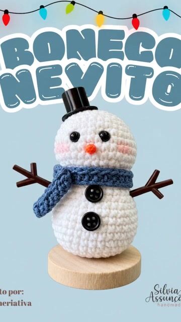 Vídeo de Receita de Boneco de Neve em Amigurumi – Natal PDF