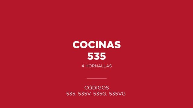 Video de Cocina 535 - 4 Hornallas / Puerta de acero / Grill