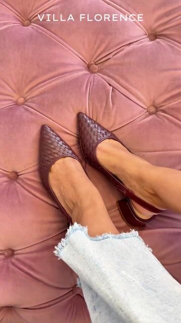Vídeo de Slingback tresse couro bordo
