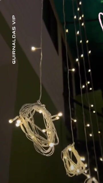Video de Cortina luces led 9x5 luz cálida fija + destello