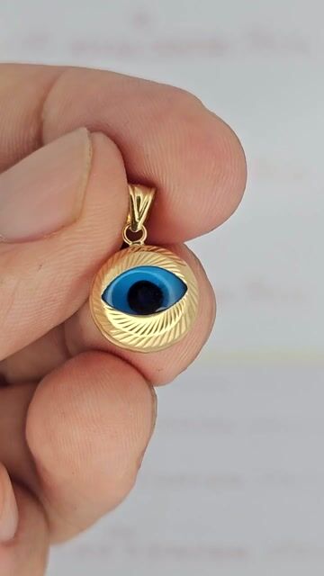 Video de Dije Oro 18k Ojo Turco Nazar Doble Faz 1.5 Gr Oi-c2197