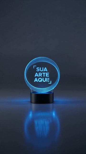 Video de Luminária LED 3D de Mesa - Logotipo Personalizado - Elegance - Presente Criativo