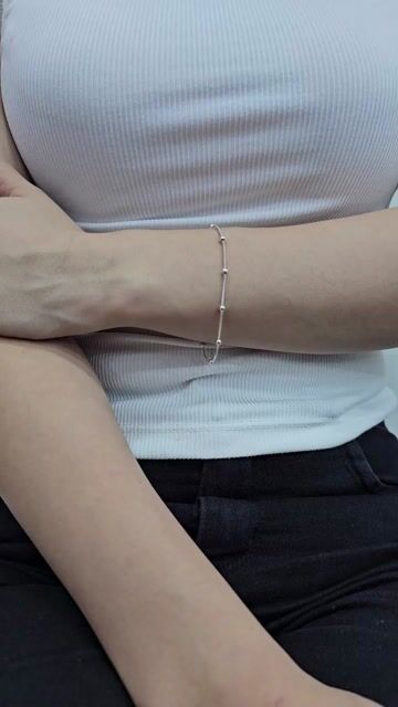 Video de Pulsera Plata 925 Cola De Raton Con Bolitas 18 Cm C2000 Plateado 5.7 Cm 18 Cm
