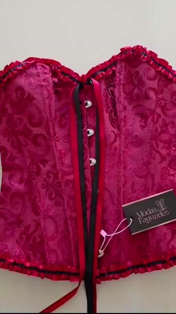 Video de Corpete Corset Espartilho Cinta Modela Cintura Afina Floral