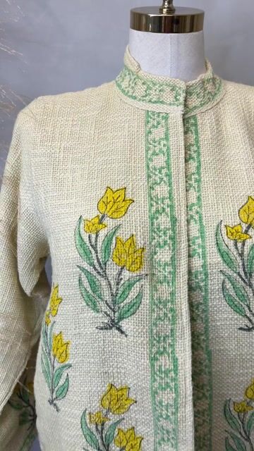 Video de Casaco de tear com estampa block Print Cod:10