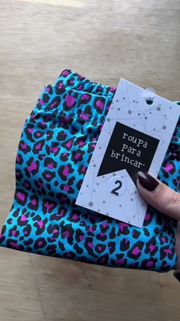 Video de Calça Legging Infantil Estampada Onça Neon