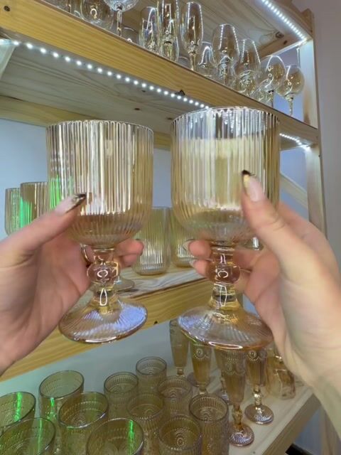 Video de Set x6 Copas Vidrio Mykonos Ambar