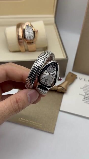 Video de Bvlgari Serpenti Tubogas 33mm - AÇO/MOSTRADOR BRANCO