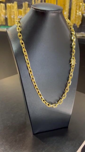 Vídeo de Cordão Cadeado 10mm Banhado A Ouro 18K Premium