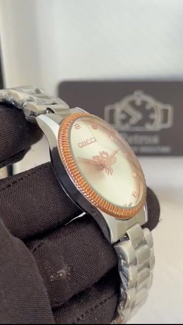 Video de GUCCI BEE 36mm - AÇO COM ROSE/MOSTRADOR BRANCO