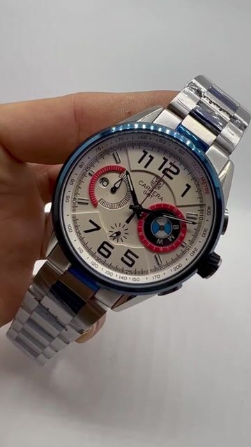 Video de TAG Heuer Carrera BMW 48mm - AÇO/MOSTRADOR BRANCO COM ROSA
