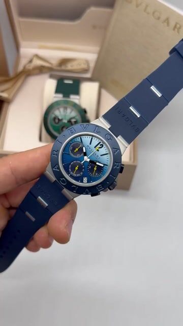 Video de Bvlgari Aluminium Chronograph 40mm - AÇO/MOSTRADOR AZUL - SILICONE