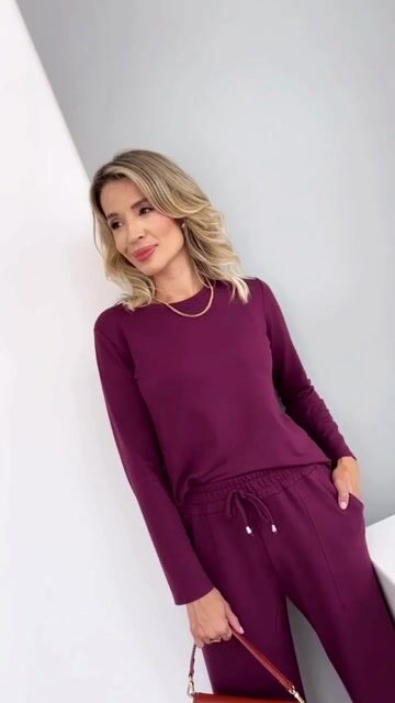 Vídeo de Conjunto Zafine Calça Pantalona e Blusa Manga Longa