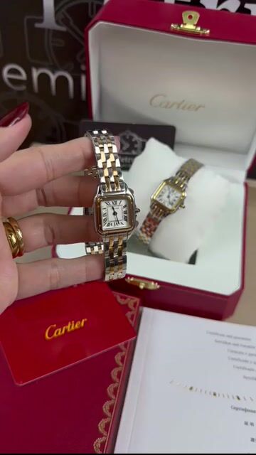 Video de Cartier Panthère 21mm - Aço com rosé/Mostrador Branco