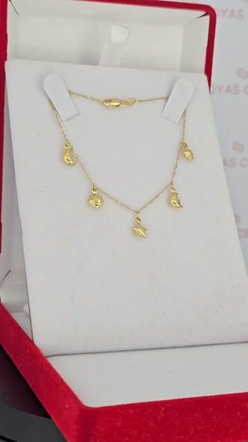 Video de Pulsera Oro 18k Estrella Lunas Y Soles 2 Gr 18 Cm Tb- C2372