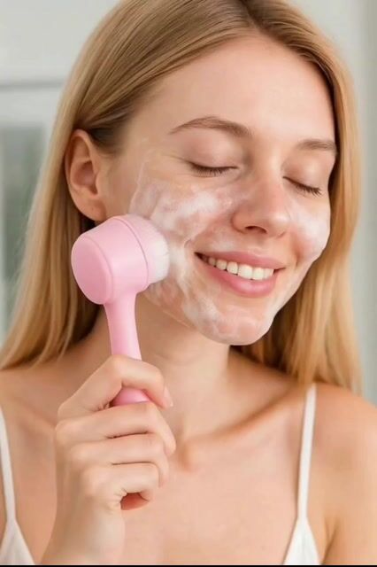 Vídeo de Escova Facial Dupla Face Love Skin 100% Silicone Limpeza Profunda e Massageadora