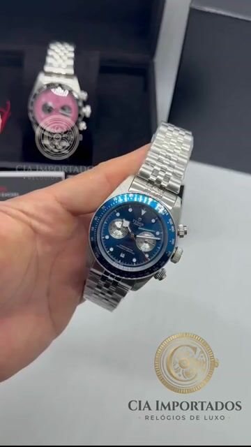 Vídeo de Black Bay Chronograph Relógio Premium Azul Masculino | CIA IMPORTADOS