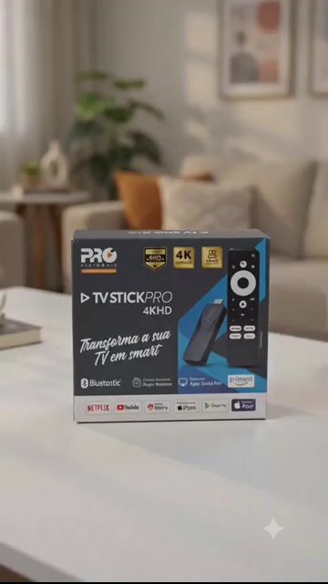 Vídeo de TV Stick Pro 4K Proeletronic 16GB Comando por Voz Android - Homologado Anatel
