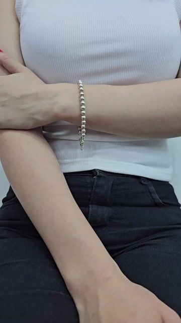 Video de Pulsera Plata 925 30 Bolitas Con Cierre Marinero C2009 Plateado 6.4 Cm 20 Cm